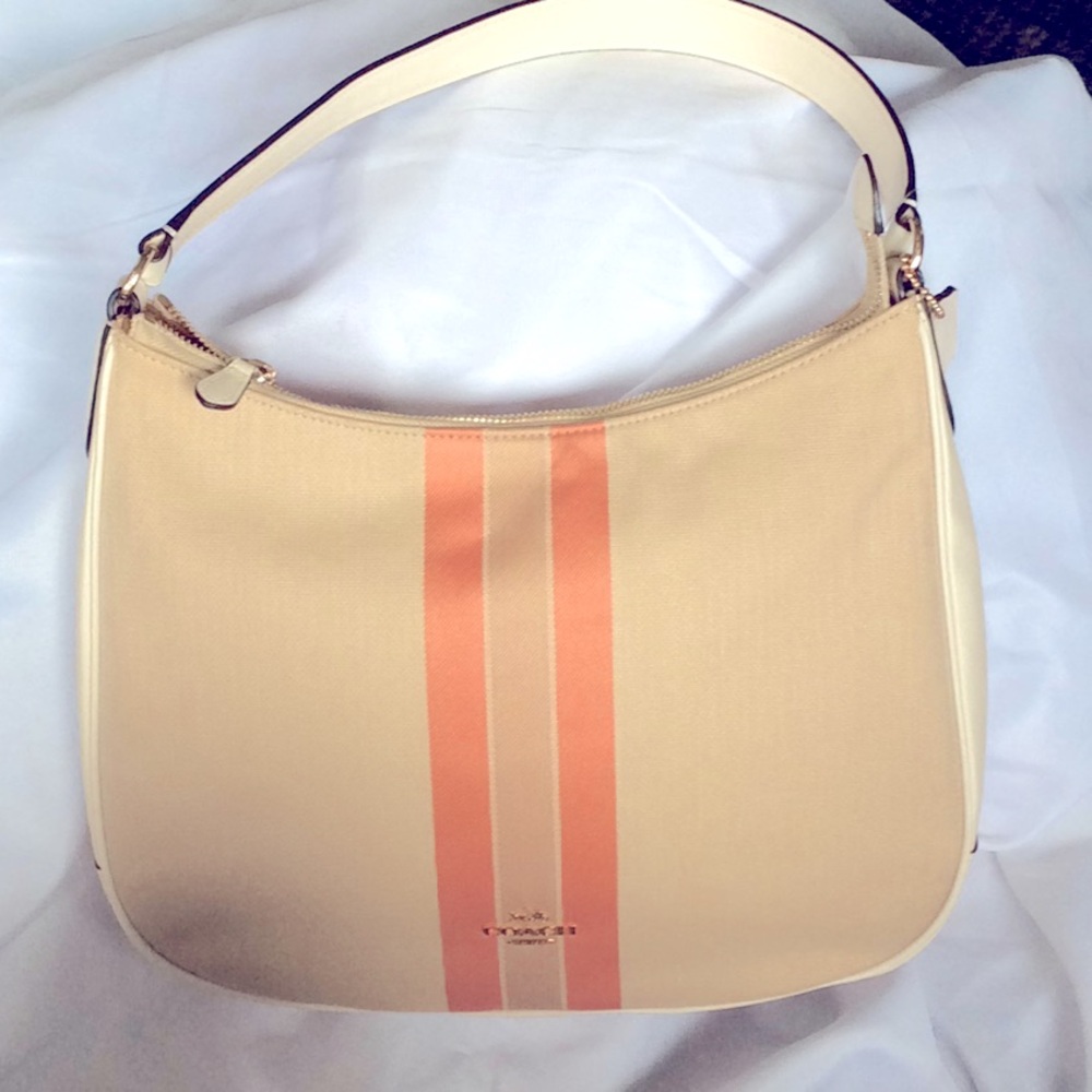 Coach Varsity Stripe Canvas Hobo Bag No. F73159
